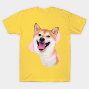 pink shiba inu dog T-Shirt